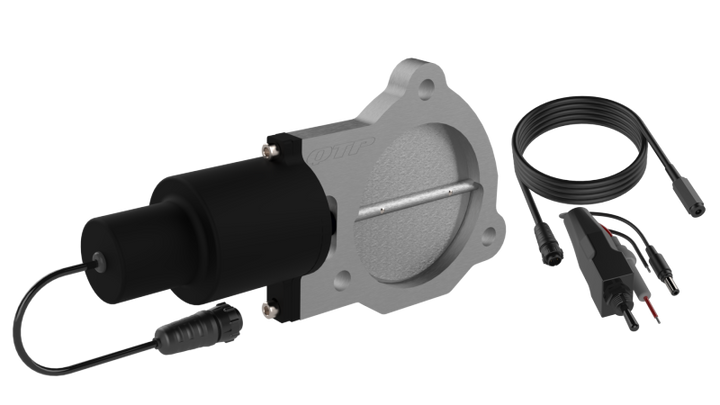 QTP 3.5in Bolt-On QTEC Electric Cutout Valve - Single - Bull Strap
