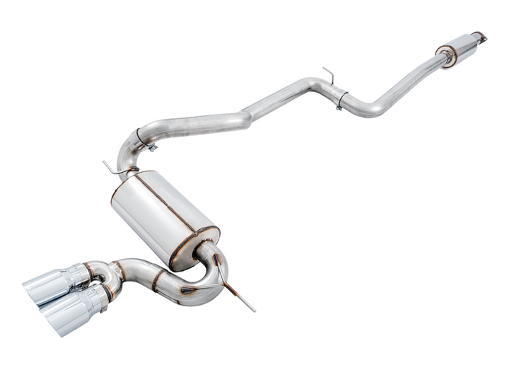 AWE Tuning Ford Focus ST Touring Edition Cat-back Exhaust - Non-Resonated - Diamond Black Tips - Bull Strap