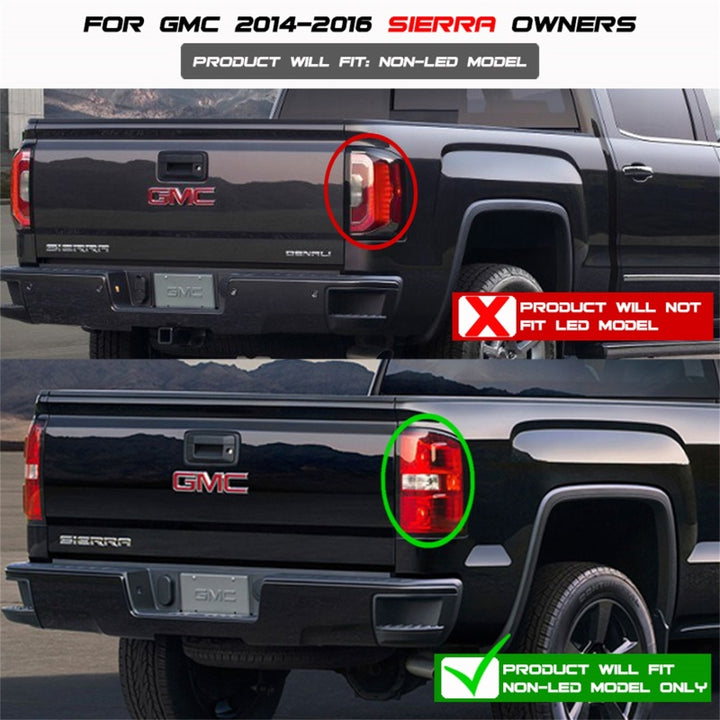 Spyder GMC Sierra 14-16 LED Tail Lights Black ALT-YD-GS14-LBLED-BK - Bull Strap