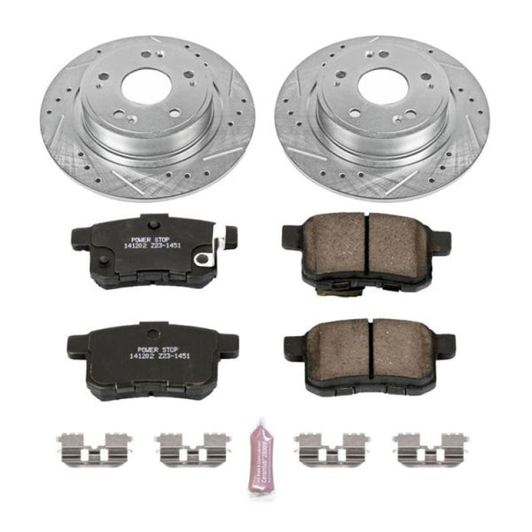 Power Stop 11-14 Acura TSX Rear Z23 Evolution Sport Brake Kit - Bull Strap