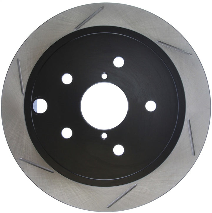 StopTech Power Slot 2015 Subaru WRX (w/o EyeSight) Rear Right Slotted Rotor - Bull Strap