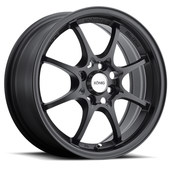 Konig Helium 15x6.5 4x100 ET40 Flat Black - Bull Strap