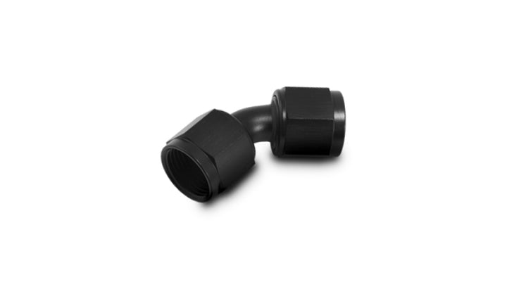 Vibrant -4AN X -4AN Female Flare Swivel 45 Deg Fitting ( AN To AN ) -Anodized Black Only - Bull Strap