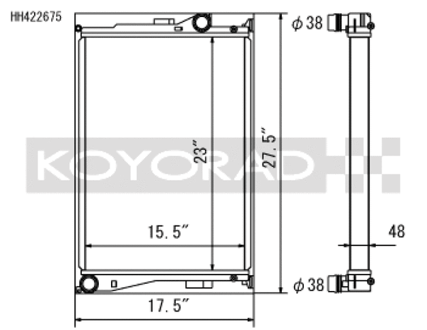 Koyo 01-06 BMW E46 M3 3.2L I6 Radiator - Bull Strap