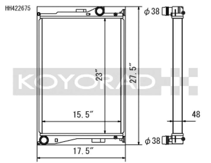 Koyo 01-06 BMW E46 M3 3.2L I6 Radiator - Bull Strap