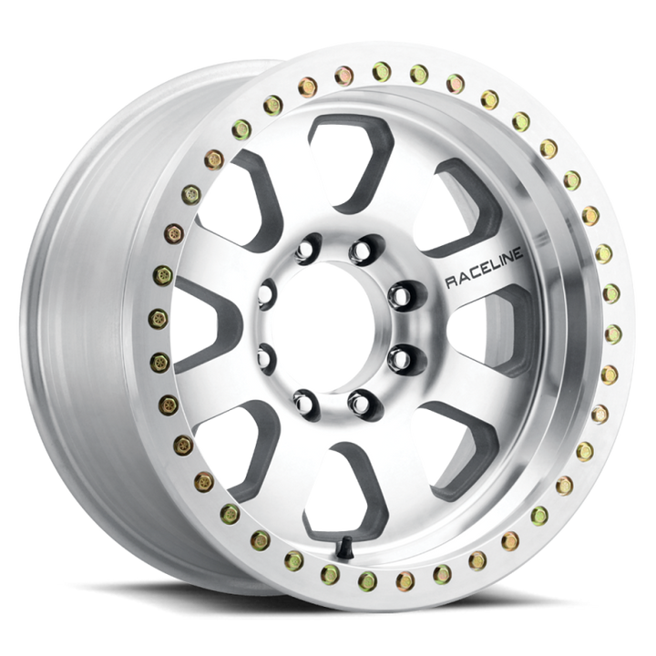 Raceline RT260M Avenger 17x9in / 8x170 BP / -12mm Offset / 130.81mm Bore - Machined Beadlock Wheel - Bull Strap
