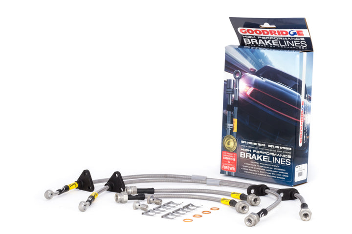 Goodridge 89-91 Honda Civic/CRX (w/Rear Drum) Stainless Steel Brake Line Kit - Bull Strap