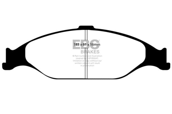 EBC 99-04 Ford Mustang 3.8 Yellowstuff Front Brake Pads - Bull Strap