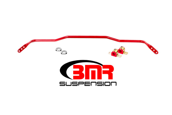 BMR 15-17 S550 Mustang Rear Hollow 25mm 3-Hole Adj. Sway Bar Kit - Red - Bull Strap