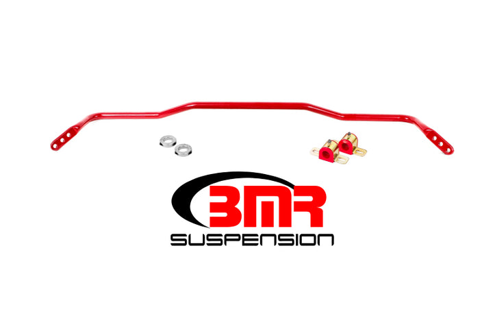 BMR 15-17 S550 Mustang Rear Hollow 25mm 3-Hole Adj. Sway Bar Kit - Red - Bull Strap