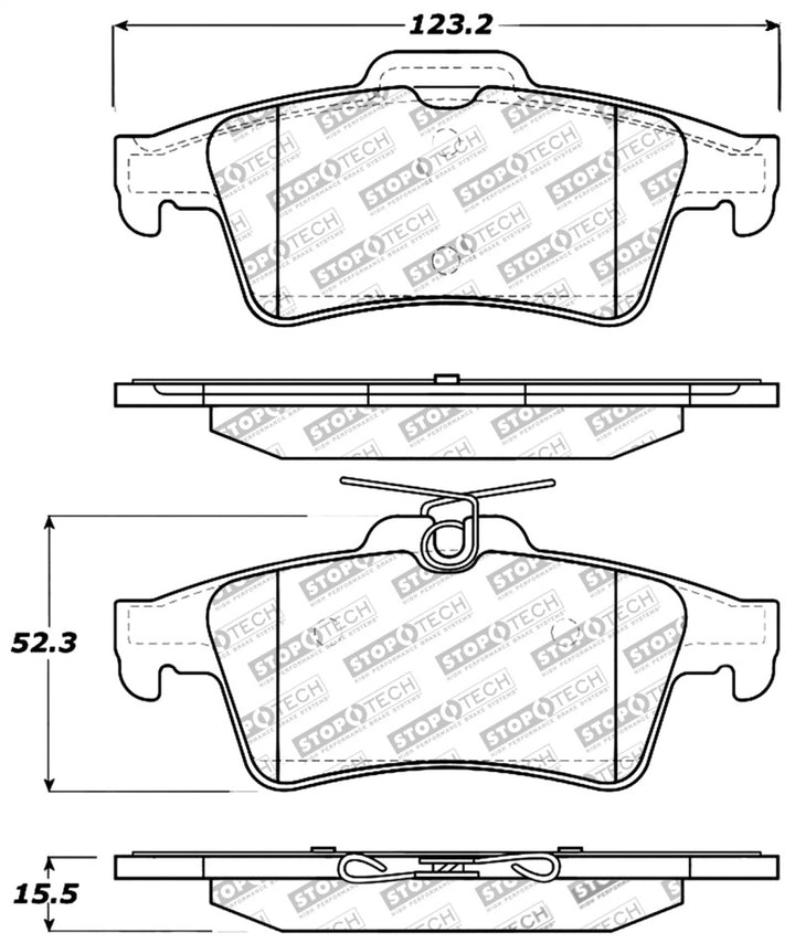 StopTech Performance 07-09 Mazdaspeed3 / 06-07 Mazdaspeed6 / 06-07 Mazda3 Rear Brake Pads - Bull Strap