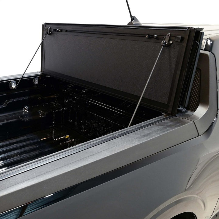 Westin 22-23 Ford Maverick 4WD 4ft. 6in. Bed Hard Tri-Fold Tonneau Cover - Black - Bull Strap