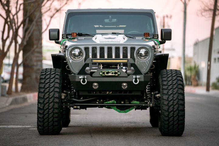 DV8 Offroad 18-22 Jeep Gladiator Wrangler LED Projector Headlights - Bull Strap