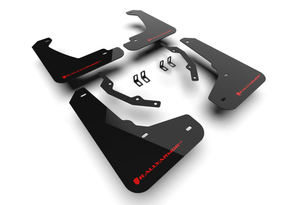 Rally Armor 24-25 Honda Prologue Black Mud Flap - Red Logo - Bull Strap