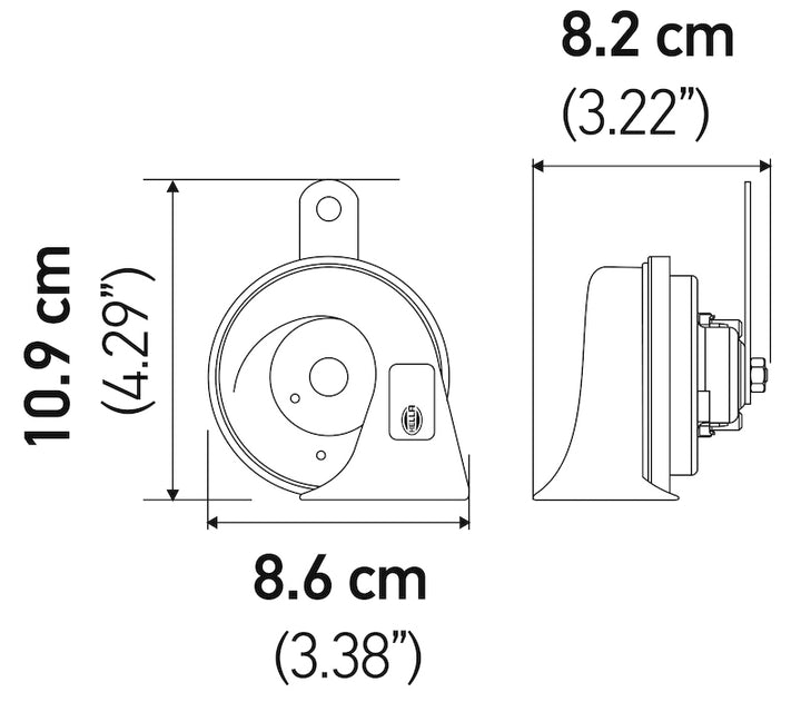 Hella 12V Twin Trumpet Horn Kit with Bracket - Toyota - Bull Strap