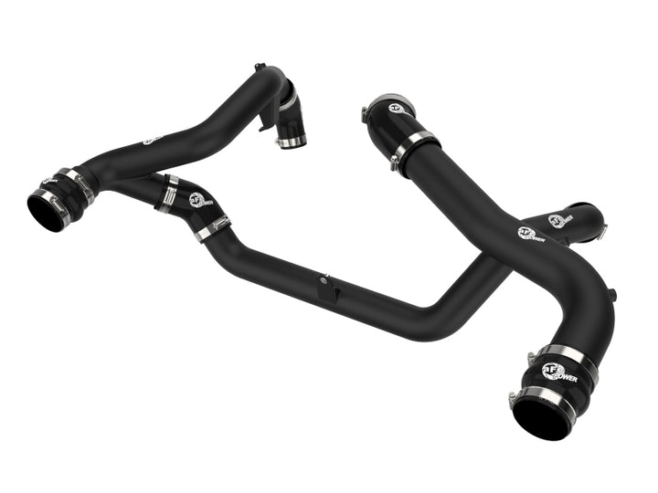 aFe 22-23 Ford Explorer BladeRunner Aluminum Hot and Cold Charge Pipe Kit - Blk - Bull Strap