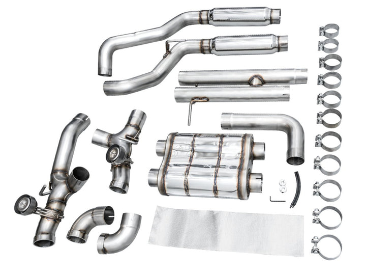 AWE 21+ Wrangler 392 Switchpath Cat-Back Exhaust- Quad BashGuards - Bull Strap
