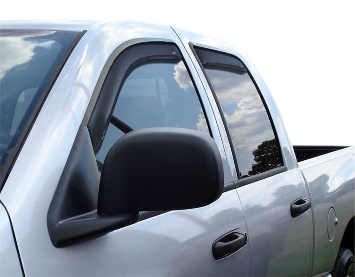 AVS 06-08 Dodge RAM 1500 Mega Cab Ventvisor In-Channel Front & Rear Window Deflectors 4pc - Smoke - Bull Strap