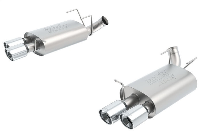 Borla 13-14 Mustang Shelby GT500 GT 5.8L V8 RWD Dual Split Rear Exit ATAK Exhaust Rear Section Only - Bull Strap