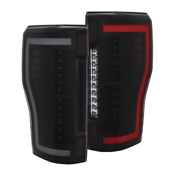 ANZO 2017+ Ford F-250 LED Taillights - Black/Smoke - Bull Strap