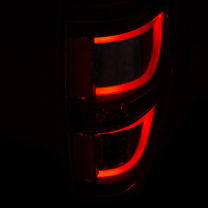 ANZO 2009-2013 Ford F-150 LED Taillights Black - Bull Strap