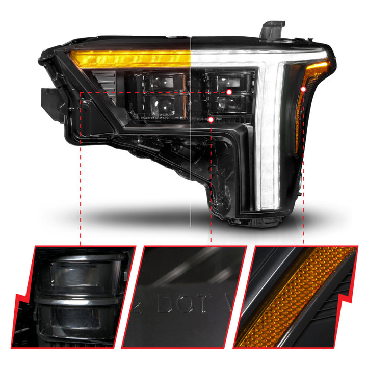 ANZO 22-24 Toyota Tundra (w/Factory LED Refl.) Z-Series Full LED Proj Headlights - Driver Side ONLY - Bull Strap