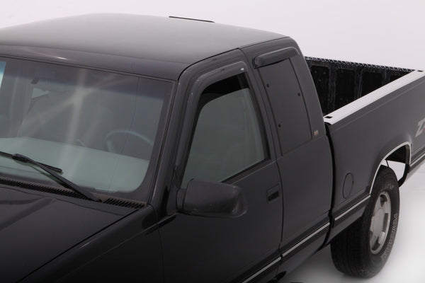 AVS 88-99 Chevy CK Ext. Cab Ventvisor Outside Mount Window Deflectors 4pc - Smoke - Bull Strap