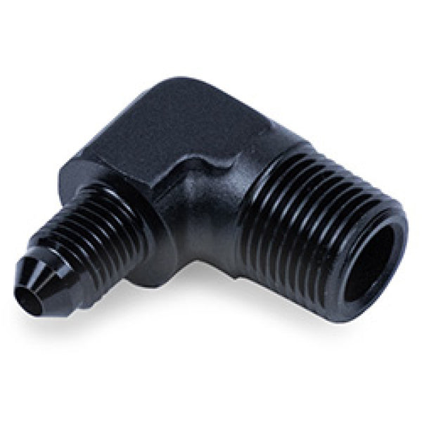 Snow Performance 3/8in NPT to 4AN Elbow Water Fitting (Black) - Bull Strap
