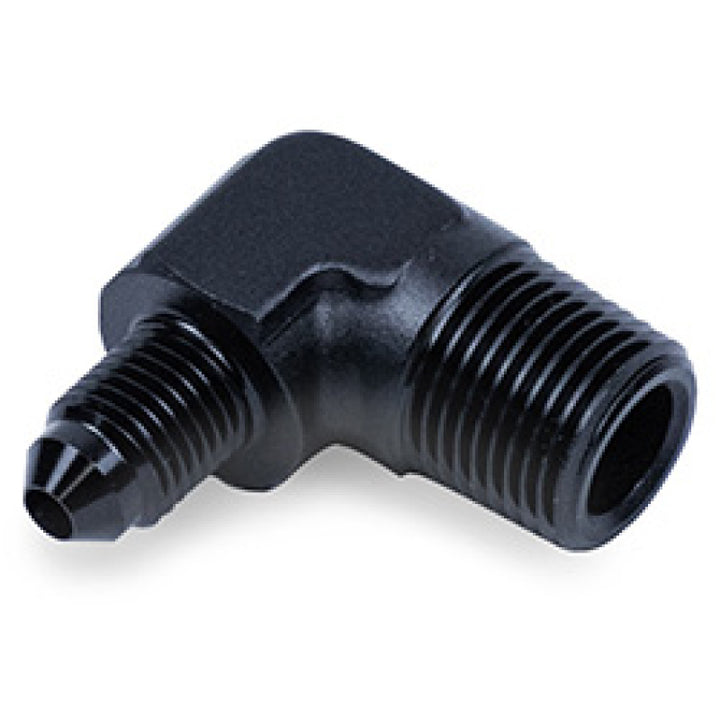 Snow Performance 3/8in NPT to 4AN Elbow Water Fitting (Black) - Bull Strap