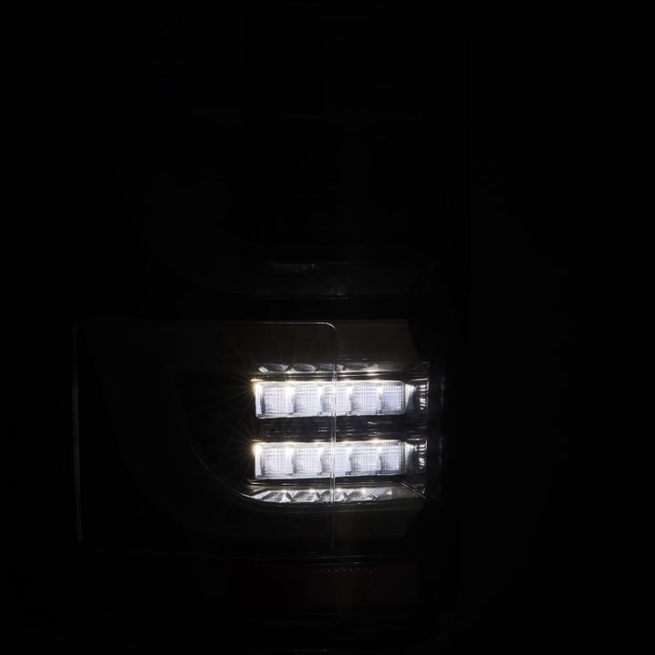 AlphaRex 15-20 Ford F150 Luxx-Series LED Tail Lights Alpha-Black - Bull Strap
