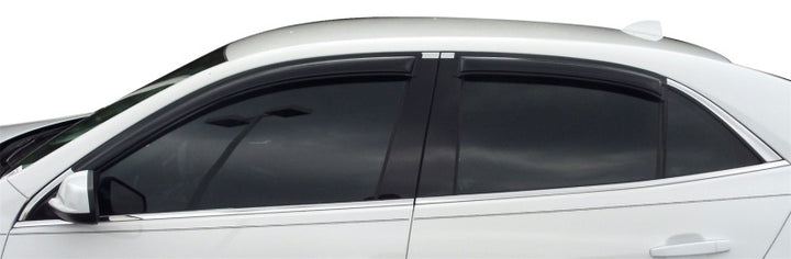 AVS 13-15 Chevy Malibu Ventvisor Outside Mount Window Deflectors 4pc - Smoke - Bull Strap
