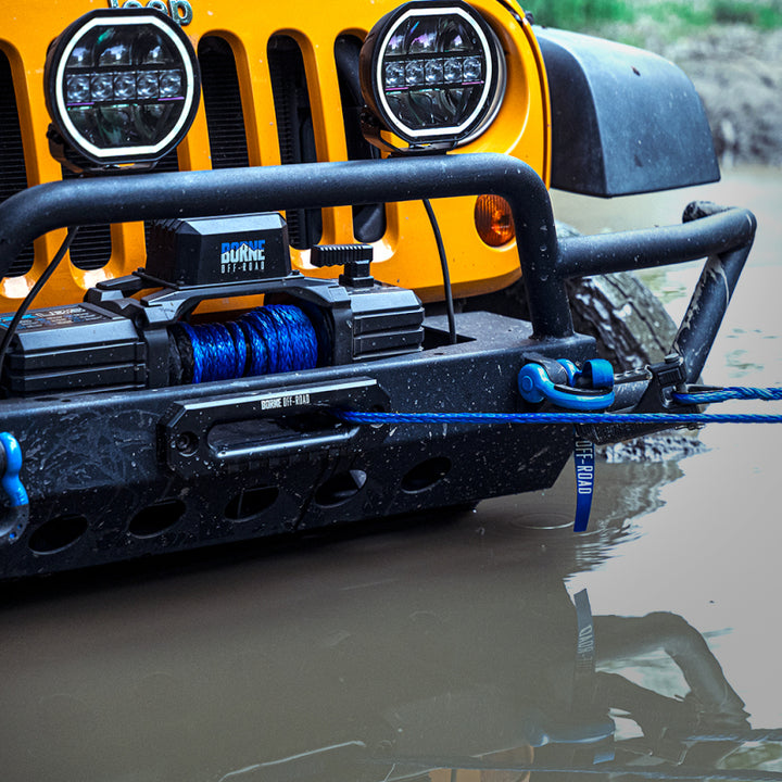 Borne Off-Road 10K Winch - Orange Synthetic Rope - Bull Strap