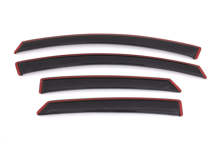 AVS 13-18 Ford Fusion Ventvisor In-Channel Front & Rear Window Deflectors 4pc - Smoke - Bull Strap