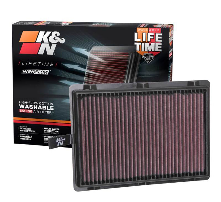 K&N 17-18 Hyundai Santa Fe Sport L4-2.4L F/I Drop In Air Filter - Bull Strap