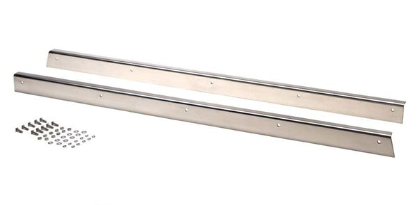 Kentrol 55-83 Jeep CJ5 Rocker Guards Pair - Polished Silver - Bull Strap