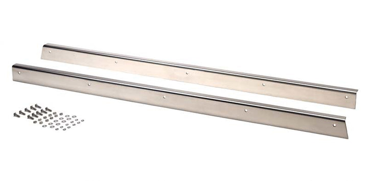 Kentrol 55-83 Jeep CJ5 Rocker Guards Pair - Polished Silver - Bull Strap