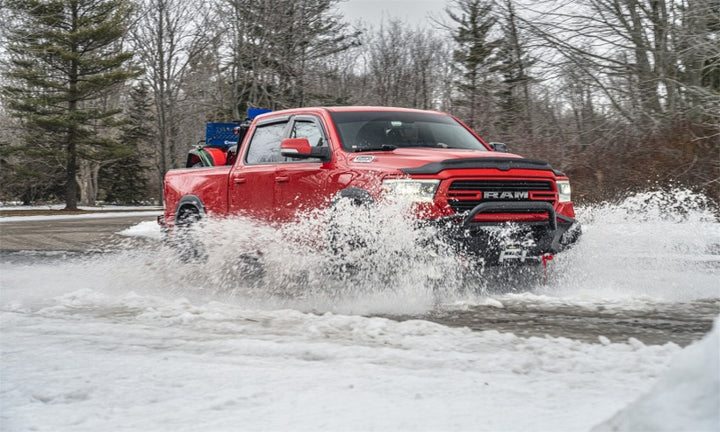 AVS 2019 GMC 1500 Extended Cab Ventvisor Outside Mount Window Deflectors 4pc - Smoke - Bull Strap