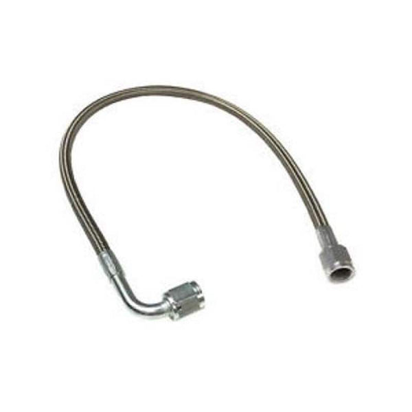 Fragola -4AN PFTE Hose Assembly Straight x 90 Degree 18in - Bull Strap