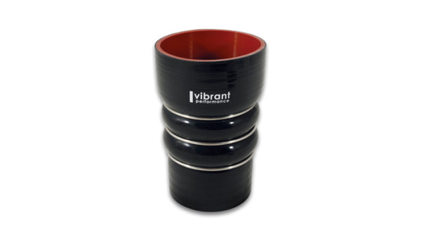 Vibrant Silicone Coupling 4 Ply Aramid CAC Hose 3in x 3.5in Inlet/Outlet - Black - Bull Strap