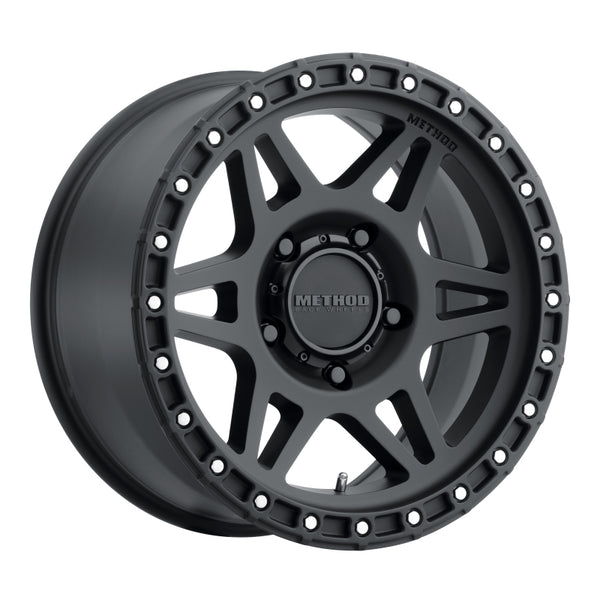 Method MR312 17x8.5 0mm Offset 5x150 110.5mm CB Matte Black Wheel - Bull Strap