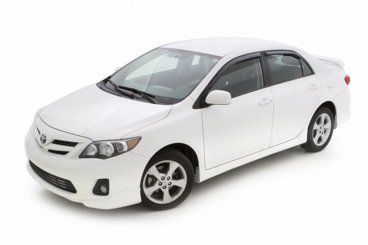 AVS 09-13 Toyota Corolla Ventvisor In-Channel Front & Rear Window Deflectors 4pc - Smoke - Bull Strap