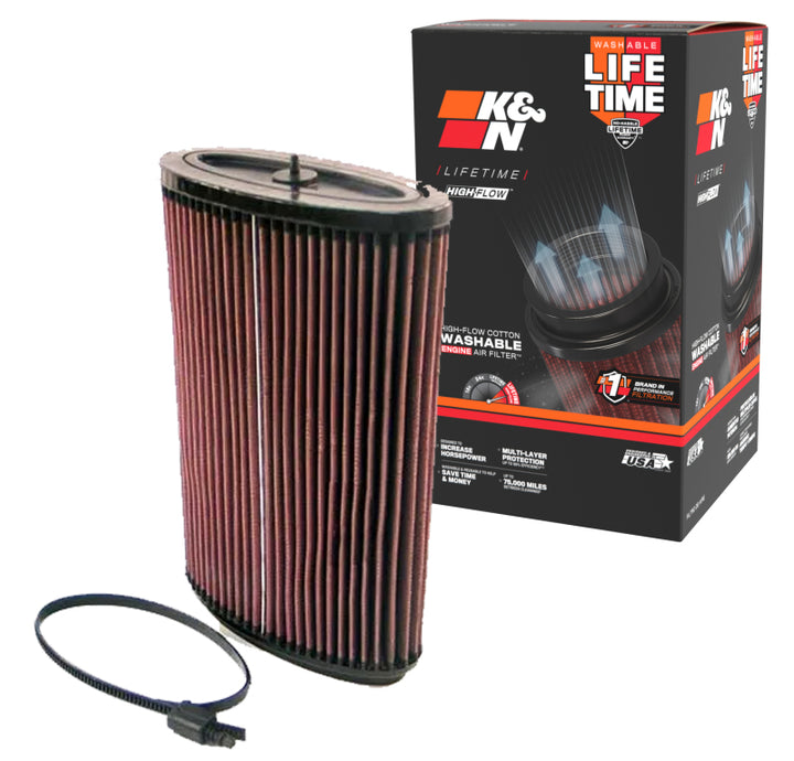 K&N 05-06 Porsche Boxster 2.7L-F6/3.2L-F6 Drop In Air Filter - Bull Strap
