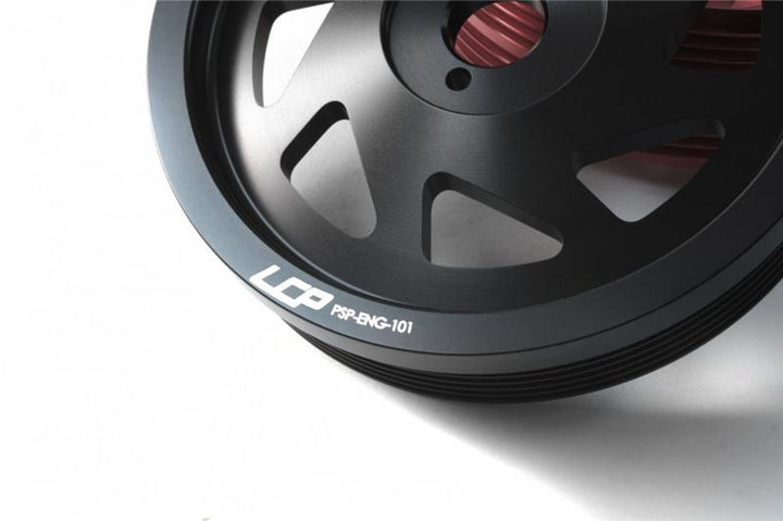 PERRIN 15-18 Subaru WRX / 13-20 BRZ / 14-18 FXT / 13-16 Crosstrek Lightened Crank Pulley - Black - Bull Strap