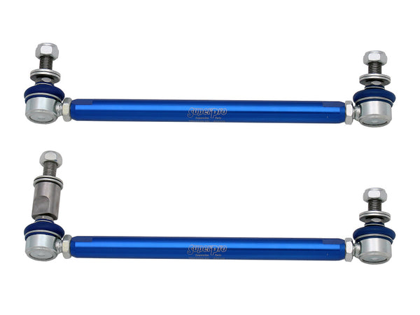 SuperPro 2015 Audi A3 Quattro Premium Front HD Adjustable End Link Set w/ DCC Adapter - Bull Strap