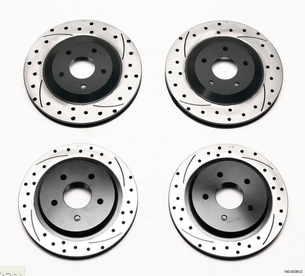 Wilwood Rotor Kit Front/Rear-Dimpled/Slotted 97-04 Corvette C5 All/ 05-13 C6 Base - Bull Strap