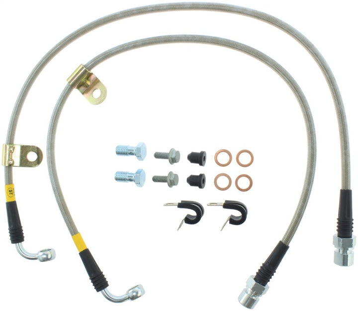 StopTech 05 Chrysler 300C 5.7L V8 w/ Vented Rear Disc Stainless Steel Front Brake Lines - Bull Strap