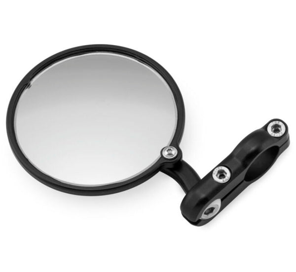 CRG Hindsight EXO Folding 3 in. Round Bar-End Mirror Left - Black - Bull Strap
