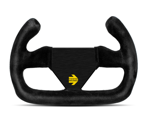 Momo MOD12/C Steering Wheel 250 mm -  Black Suede/Black Spokes - Bull Strap