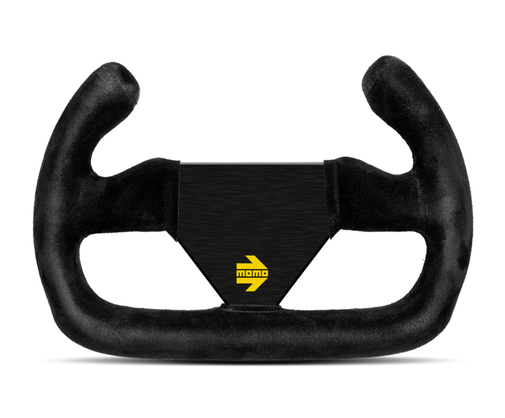 Momo MOD12/C Steering Wheel 250 mm -  Black Suede/Black Spokes - Bull Strap