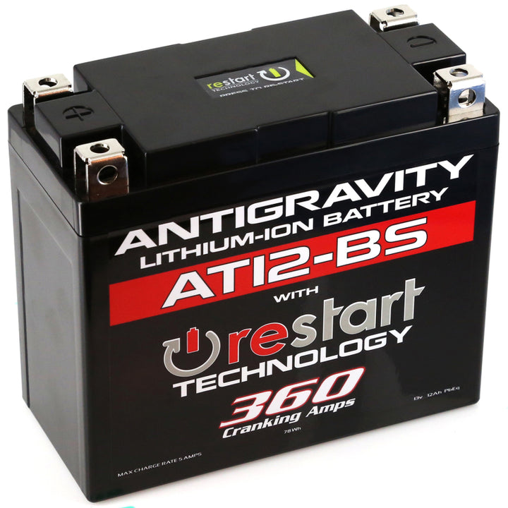 Antigravity YT12-BS Lithium Battery w/Re-Start - Bull Strap